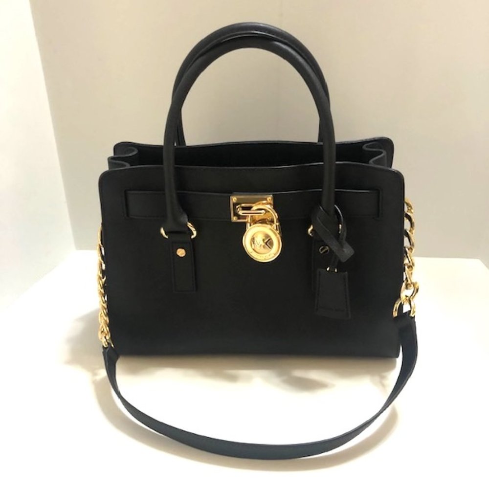 Michael Kors Black Leather Shoulder Bag, Like New!